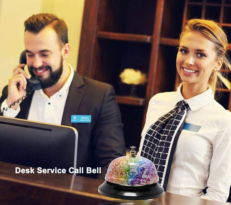 WEKOIL Call Bell Floral Desk Service Bell Customer Ding Bell for Restaurant Hotel Room Kitchen Party Office Elderly Teachers Chef Large Flower Bell,3.35 inch - Image 2